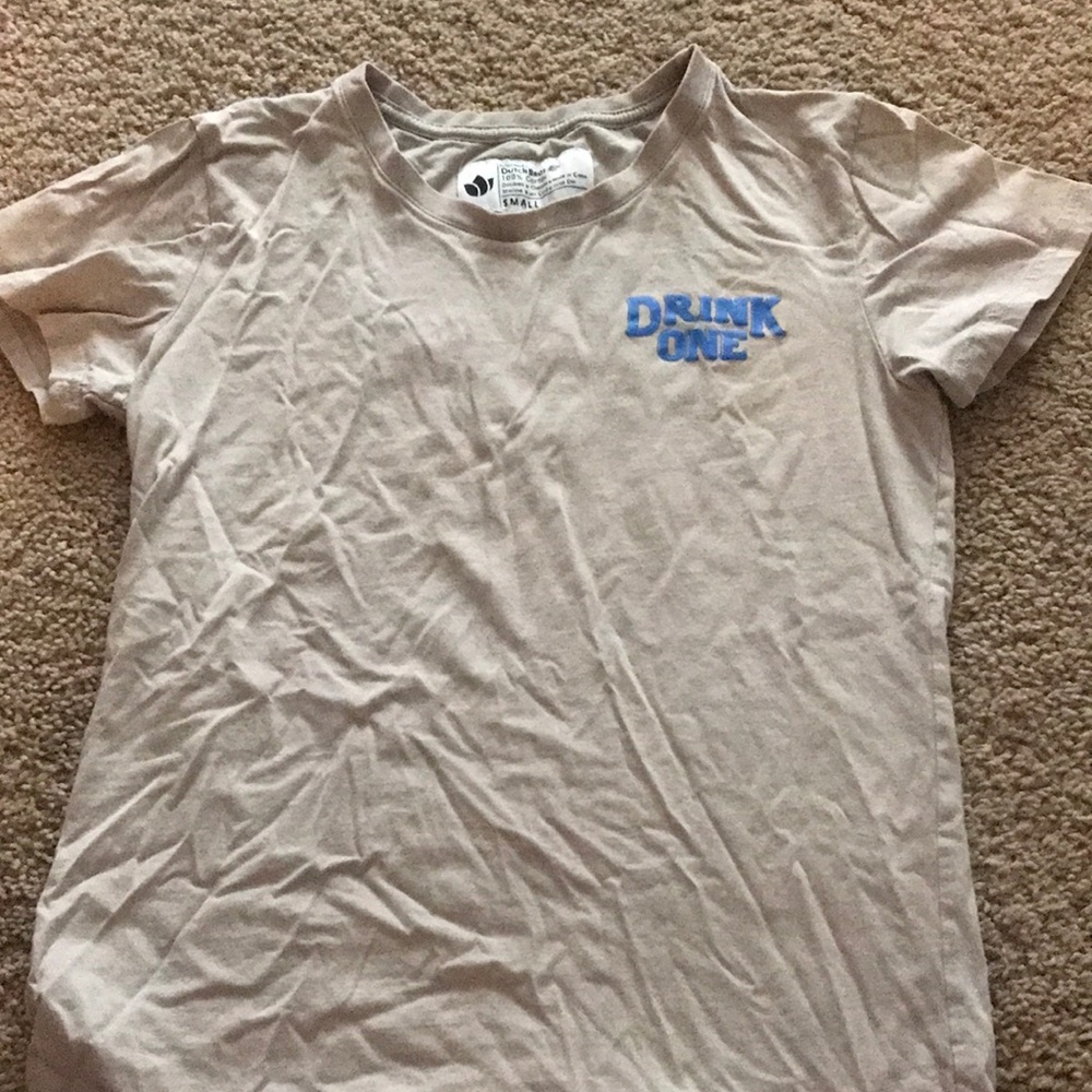 Beige Drink one for Dane Dutch Bros shirt